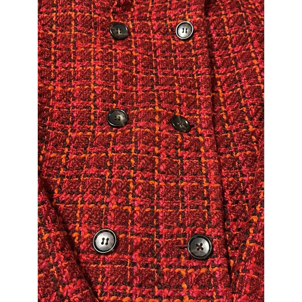 Talbots Women's 14 Blazer Red Wool Blend Blazer Jacket Double Button Front - Picture 5 of 12